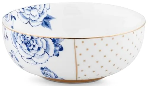 PiP Studio Royal White Schüssel 12,5 cm aus Porzellan - Elegante Schüssel aus feinem Porzellan, perfekt für Müsli, Salate oder Desserts. Die goldenen und blauen Verzierungen bringen einen Hauch von Luxus auf den Tisch. Ideal zur Ergänzung Ihrer Royal Kollektion.