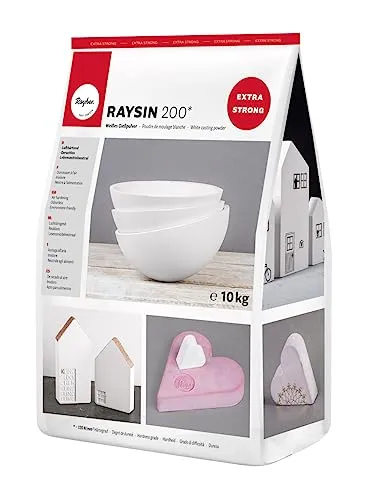 Rayher Raysin 200 Gießpulver 10 kg - Modelliermassen für kreative Bastelprojekte, lufthärtend und geruchslos – ideal für große Gießlinge und individuelle Dekoideen.