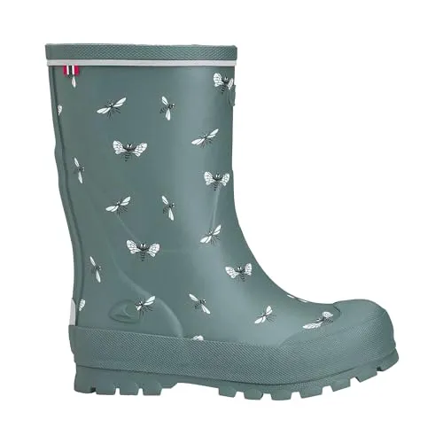 Viking Jolly Print bluegreen/white (4701) 27 - Kinder Regenstiefel mit fröhlichem Design, handgefertigt aus robuster Naturkautschuk-Mischung für maximalen Komfort und Sicherheit. Ideal für nasse Tage, mit reflektierenden Details und extra Zehenverstärkung.