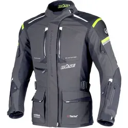 Büse Nova Damen Motorrad Textiljacke, grau-gelb, Größe 38 - Motorradjacke für Damen, wasser- und winddicht mit atmungsaktivem Tactel®-Material und entnehmbarer Steppjacke für vielseitigen Einsatz.