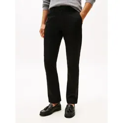 Chinohose TOMMY HILFIGER "CORE DENTON ESSENTIAL" - Herren-Stoffhose in Schwarz, Straight Fit mit Baumwolle und Stretch für optimalen Komfort und Bewegungsfreiheit. Vielseitig kombinierbar für jeden Anlass.