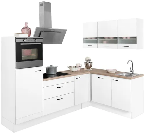 OPTIFIT Winkelküche Elga, Soft-Close-Funktion, höhenverstellbaren Füßen, Stellbreite 265 x 175cm