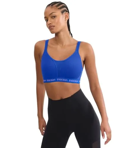 TriAction Energy Lite P Sport-BH in Racing Blue (75B) - Bequemer, gefütterter Sport-BH ohne Bügel mit atmungsaktivem Mesh-Ausschnitt. Ideal für ungestörte Trainingseinheiten dank gepolsterter, verstellbarer Träger und innovativer Spacer-Technologie.