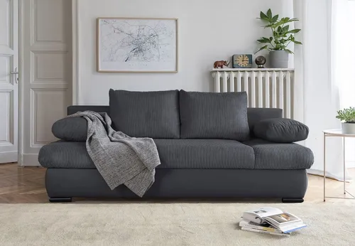 COLLECTION AB Schlafsofa Chicago - Komfortable Schlafcouch mit Bettkasten - Sofas: Schlafsofa »Chicago« mit Federkern und praktischem Bettkasten, ideal für platzsparende Gästebetten. Inklusive dekorativen Zierkissen für zusätzlichen Komfort.
