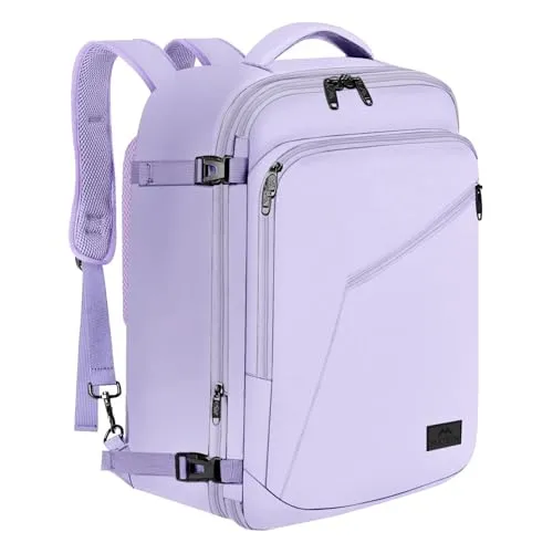 MATEIN 40x30x20 Handgepäck Damen, Handgepäck Rucksack Reisetasche Medium Business Arbeit Frauen Expandable Wasserabweisend Lightweight Cabin Bag, Helllila