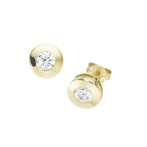 Luigi Merano Ohrstecker mit Zirkonia - Gold 375 Weiß - Elegante runde Ohrstecker aus Gold 375 mit funkelnden Zirkonia, ideal für besondere Anlässe oder den täglichen Glamour.