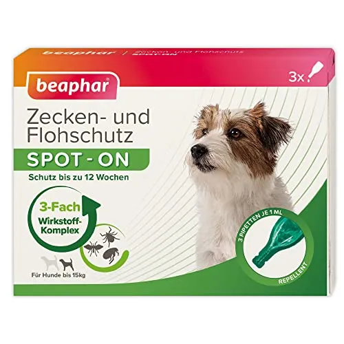 Beaphar Zecken- und Flohschutz Spot-On für kleine Hunde - Zeckenmittel & Flohmittel für Haustiere – Effektiver, natürlicher Schutz gegen Zecken und Flöhe, einfach anzuwenden mit praktischen Pipetten für Hunde ab 12 Wochen.