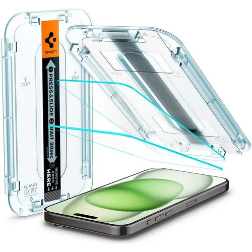 Spigen Glas.TR iPhone 15 Plus 6.7" "EZ FIT" 2 szt. clear szkło hartowane (2 Stk., Apple iPhone 15 Plus) (1489652001)