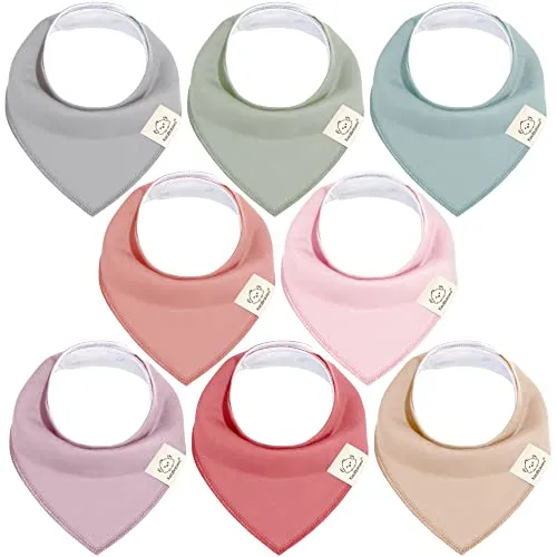 Stück Dreieckstuch Baby Junge, Mädchen - Unisex Bandana Lätzchen, Super Absorbierende Halstuch, Bio-Baumwolle, Halstücher für Säuglinge, Sabberlätzchen (Muted Pastel) 8