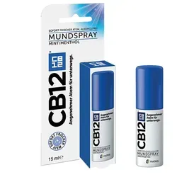 CB12 Spray: Frischer Atem für unterwegs - Arzneimittel zur Bekämpfung von Mundgeruch, neutralisiert effektiv Gerüche mit patentierter Formel für langanhaltend frischen Atem, ideal für unterwegs.
