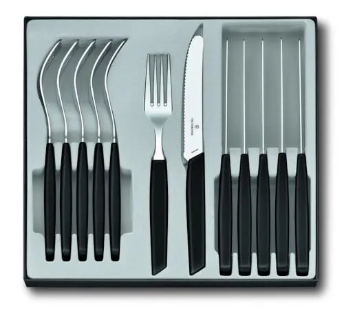 Victorinox Swiss Modern Besteck-Set für 6 Personen, 12-teilig - Hochwertiges Besteckset für 6 Personen mit scharfen Messern und ergonomischen Kunststoffgriffen. Ideal für den täglichen Gebrauch und spülmaschinenfest.