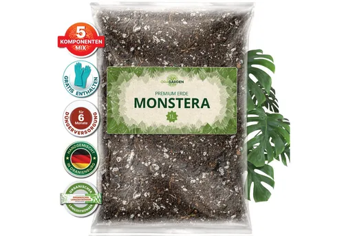 OraGarden Spezialerde für Monstera - Hochwertige Spezialerde für Monstera-Pflanzen, ideal zur Förderung von Wachstum und Vitalität. Mit ausgewählten natürlichen Bestandteilen sorgt sie für optimalen Wasser- und Luftaustausch.