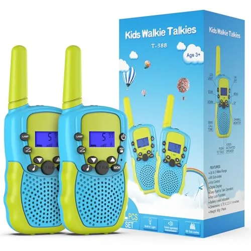 Kearui Walkie Talkies für Kinder 3-12 Jahre - 8 Kanal Funkgerät mit LCD-Taschenlampe - Funkgeräte für Kinder mit 3 Meilen Reichweite, ideal für Outdoor-Abenteuer wie Camping und Wandern. Ergonomisches Design und einfache Bedienung sorgen für Spaß und Sicherheit.