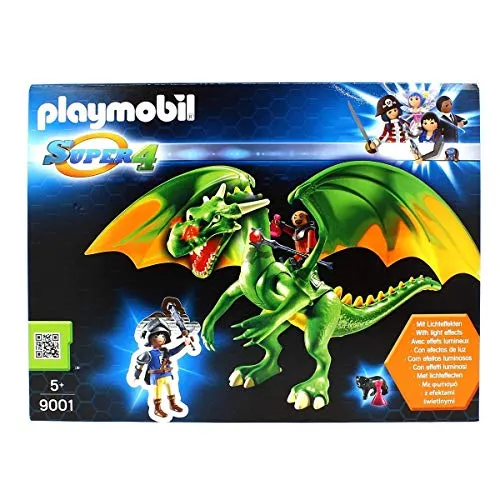 PLAYMOBIL 9001 Ritterland Drache mit Alex - LED-Licht - Playmobil Spielset: Ritterland Drache mit Alex und Zauberer Grimmagus. Der bewegliche Drache mit LED-Blinklicht sorgt für spannende Abenteuer ab 5 Jahren!