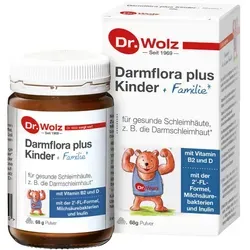 Darmflora plus Kinder+familie Pulver - Arzneimittel zur Unterstützung einer gesunden Darmflora bei Kindern und Familien, fördert das Wohlbefinden und die Verdauung.