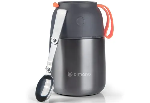 Dimono Thermobehälter Edelstahl - Warmhaltebehälter für unterwegs - Praktische Dimono Lunchbox aus hochwertigem 304 Edelstahl, ideal für die Aufbewahrung von warmen und kalten Speisen. Dank Vakuumverschluss bleiben Lebensmittel frisch und getrennt. Perfekt für Büro, Schule und Ausflüge.