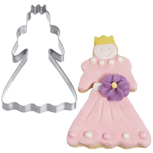 6x Ausstechform Prinzessin 9 cm Edelstahl Plätzchenform Ausstecher Weihnachten