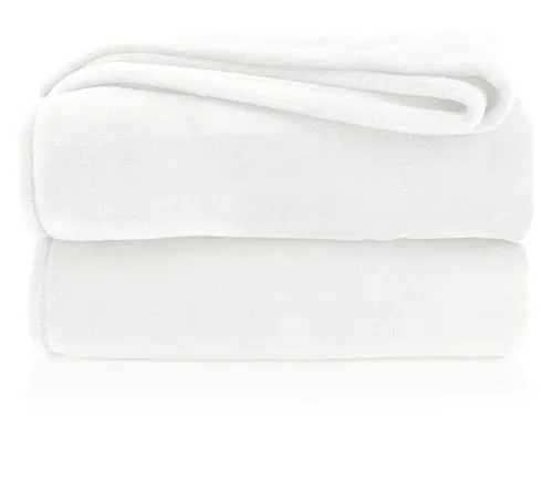 Kuscheldecke flauschig Flanell Wohndecke warm Oekotex Tagesdecke Überwurf Sofadecke fusselfrei Fleecedecke Super Soft XL Decke 150x200 cm Typ380 weiß