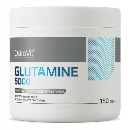 OstroVit L-Glutamin 5000 mg | 150 Kapseln | Reines L-Glutamin | 30 Portionen | Aminosäure Pulver Alternative