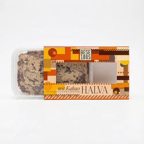 Kakao Halva aus der Türkei 227 g – Zuckerfreie Tahin-Halva mit Dattel-Extrakt