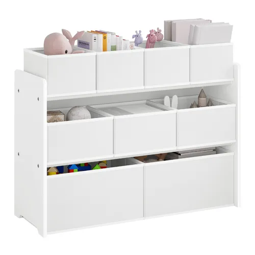 EUGAD Spielzeug-Organizer Regal für Kinderzimmer - Praktisches Aufbewahrungsregal aus MDF und Vliesstoff, ideal für das Kinderzimmer. Bietet viel Stauraum und fördert Ordnung beim Spielen.