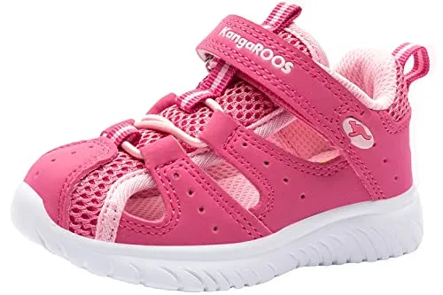 KangaROOS Unisex Kinder K5-super Court Ev Sneaker, Daisy Pink Fuchsia Pink 6176, 28 EU - Wanderschuhe für Kinder, ideal für warme Tage mit luftiger Bauweise und praktischem Klettverschluss für einfaches An- und Ausziehen.