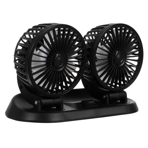Auto Ventilator 12 V mit 360° Drehung und 2 Geschwindigkeiten - Der Auto-Ventilator sorgt für frische Luft im Fahrzeug. Mit zwei drehbaren Köpfen und zwei Geschwindigkeitsstufen passt er sich Ihren Bedürfnissen an. Ideal für verschiedene Fahrzeugtypen und einfache Installation.