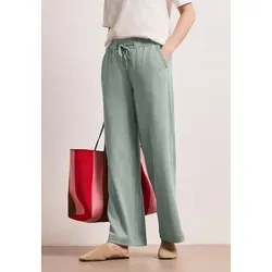 Street One High Waist Wide Leg Hose Dark Mint Green 42 - Modische Crinkle Crash Hose im Casual Fit mit weiten Beinen. Ideal für einen lässigen Look, perfekt kombinierbar für jeden Anlass.