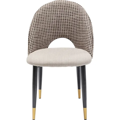 Stuhl Esszimmerstuhl Polyester Bezug Stahl Gestell Beige Kare Design
