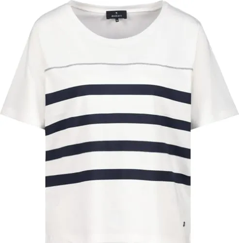 Monari Kurzarmhemd T-Shirt - Elegantes Hemd aus 50% Baumwolle und 50% Modal, Größe 40, in off-white - ideal für stilbewusste Frauen.