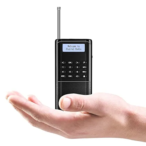 Raddy RD23 Tragbares DAB+ Radio - Kompaktes Digitalradio mit Akku und BT-Funktion (Schwarz)