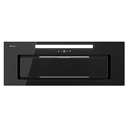 GLOBALO Silentio 80.2 Black Dunstabzugshaube, Einbauhaube 80 cm - Energiesparende LED-Beleuchtung für optimale Sicht beim Kochen. Intuitive Steuerung mit Touchpanel und Fernbedienung. 3 Geschwindigkeitsstufen plus Boost für flexible Nutzung. Aluminium-Fettfilter schützt Küchenmöbel vor Ablagerungen.