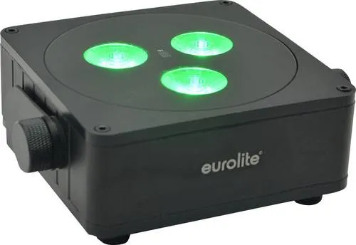 Eurolite 41700020 AKKU IP Flat Light 3sw DMX LED-Effektstrahler - Musikstudio Bühne und DJ Equipment, flacher IP65-Scheinwerfer mit 3 x 8-W-RGBW-LED für beeindruckende Lichtshows.