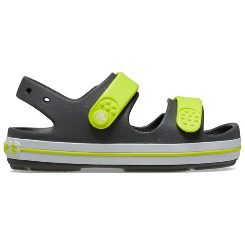 Crocs Unisex Kinder Crocband Cruiser Sandal T - Slate Grey/Acidity - Clogs & Pantoletten für Jungen, leicht und atmungsaktiv mit schwenkbaren Fersenriemen für sicheren Halt, ideal für Freizeit und Aktivitäten im Freien.