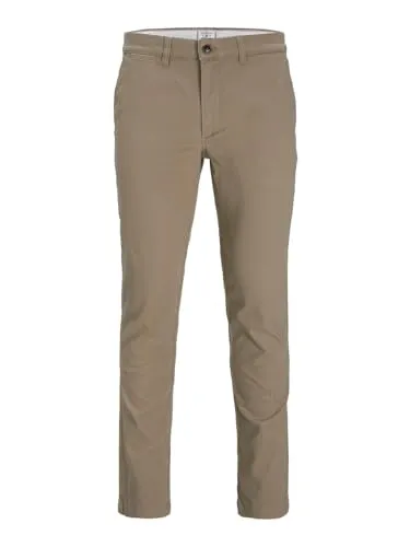 JACK & JONES Slim Fit Chino Hose für Herren - Stylische Chino Hose für Herren, ideal für Freizeit und Büro, aus 98% Baumwolle für hohen Tragekomfort und mit Elasthan für optimale Bewegungsfreiheit.