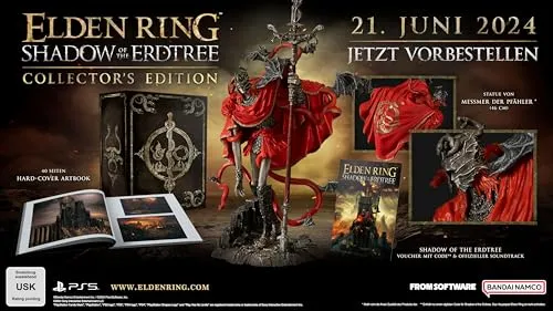 Elden Ring Shadow of the Erdtree Collectors Edition für PS5 - Collectors Edition für Sony PlayStation 5, enthält exklusive Inhalte und Sammlerstücke für Fans von Elden Ring.