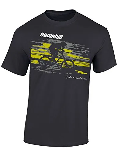 Kinder T-Shirt: Downhill Adrenaline - Fahrrad Geschenk-e Jungen & Mädchen - Radfahrer-in Mountain Bike MTB BMX Roller Rad Outdoor Junge Kind, Light Graphite, 164