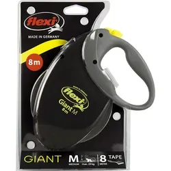 FLEXI Giant M Klebeband 8m bis 25 kg - schwarz - Hundeleinen: Robuste und kompakte einziehbare Leine, ideal für große Hunde bis 25 kg, sorgt für Sicherheit und Freiheit beim Spaziergang.