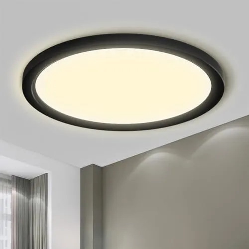 LQWELL® Deckenleuchte LED Deckenlampe, IP44 Wasserfest Badlampe Rund Flach 22W 3000K 2420LM Modern Schlicht Lampe Dünn für Wohnzimmer Badezimmer Schlafzimmer Küche Balkon Keller Büro, 300 * 25mm