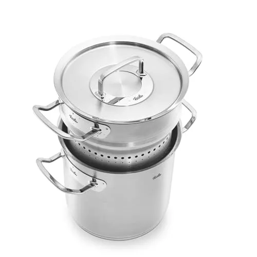 Fissler Original-Profi Collection Multistar Edelstahl-Topf (Ø 20 cm, 6 L) - Kochtopf für alle Herdarten inkl. Induktion, mit Siebeinsatz zum perfekten Dünsten von Spargel und Fisch – Made in Germany, 15 Jahre Garantie.