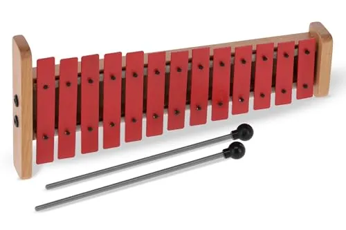 GEWA Glockenspiel G13 - 13 Platten mit Tasche und Schlägelhalter - Diatonisches Glockenspiel mit Tonumfang c''-a''' und spezieller Klanglegierung, ideal für Musikunterricht und kreative Projekte.