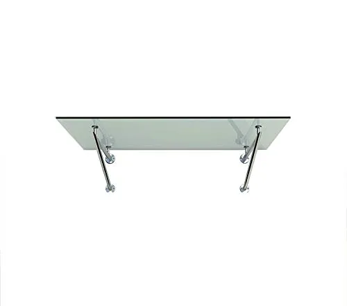 Glasvordach Klarglas 140x90cm mit Edelstahlhaltern - Modernes Glasvordach aus 13,1mm gehärtetem Glas, ideal für Hauseingänge. Robuste Edelstahlhalter sorgen für Stabilität und Langlebigkeit. Einfache Wandmontage, kein zusätzliches Montagematerial erforderlich.