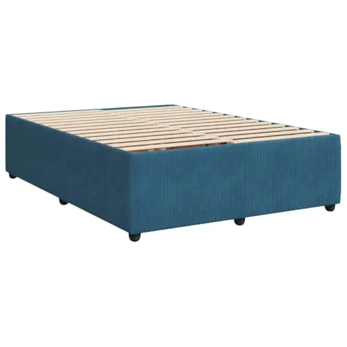 vidaXL Polsterbett 160x200 cm in Blau - Elegantes Samt-Bettgestell mit Lattenrost für optimalen Schlafkomfort. Ideal für dein Schlafzimmer, bietet es Stabilität und einladenden Komfort.