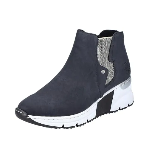 Rieker Stiefelette blau 41 EU - Wanderschuhe mit warm gefüttertem Innenmaterial und 5 cm Absatzhöhe, ideal für kühle Tage und stimmigen Look.
