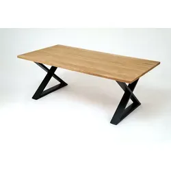 Paroli Couchtisch ALBANO braun - Couchtisch aus massiver Wildeiche, mit stabilem X-Gestell aus schwarzem Metall. Pflegeleicht und ideal für jedes Wohnzimmer. Maße: 110x60x40 cm.
