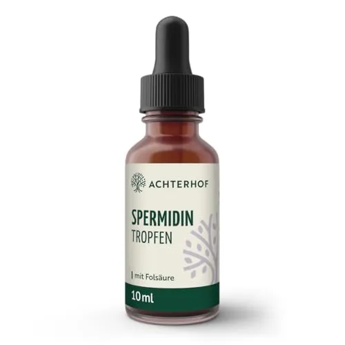 Spermidin B9 Tropfen 10 ml | 3,6 mg Spermidin & 180 μg Folsäure pro Tagesdosis - Praktische Tropfen für die tägliche Pflege mit hochwertigem Weizenkeimextrakt und Folsäure. Ideal für eine bewusste Unterstützung im Alltag. Reicht für 66 Tage.