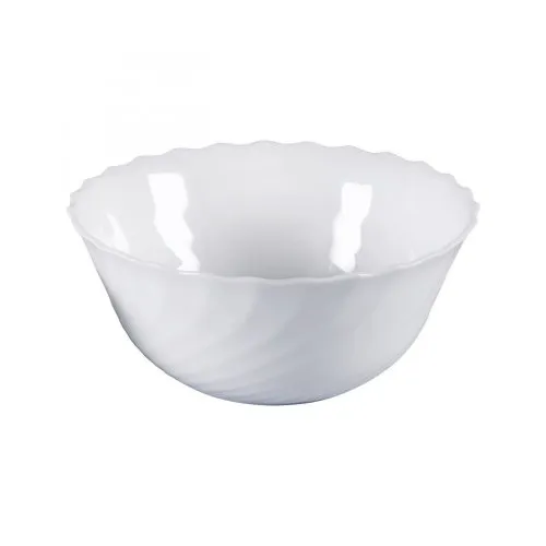 Luminarc Trianon Glasschüssel 18cm, weiß - Robuste Hartglas-Schüssel mit eleganten Rillen. Ideal für Salate, Suppen oder Desserts. Spülmaschinen- und mikrowellengeeignet für vielseitigen Einsatz.