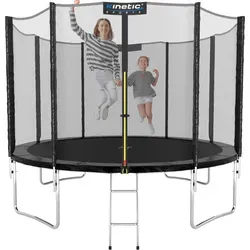 Kinetic Sports Gartentrampolin SALTO, Ø 244 cm - Trampolin für Kinder mit Sicherheitsnetz, stabiler Konstruktion aus feuerverzinktem Stahl und maximalem Benutzergewicht von 120 kg – ideal für Garten und Outdoor-Spaß!