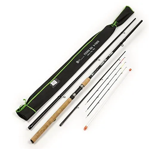 Zite Fishing Feederrute 3,60m – Ideal für Futterkorb Angeln mit 3 Wechselspitzen - ROBUSTE ANGELRUTE: Die Zite Fishing Feederrute aus Fiberglas bietet hohe Stabilität und eignet sich perfekt für Einsteiger. MIT WECHSELSPIZEN: Enthält 3 Spitzen für unterschiedliche Angeltechniken und sorgt für flexible Einsatzmöglichkeiten.