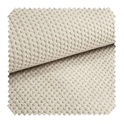 novely® MAKAO Velours Polsterstoff mit Kachel-Optik - Weicher Möbelstoff mit Wabenmuster - Pflegeleichte Meterware 1lfm | Farbe: 01 Hellbeige